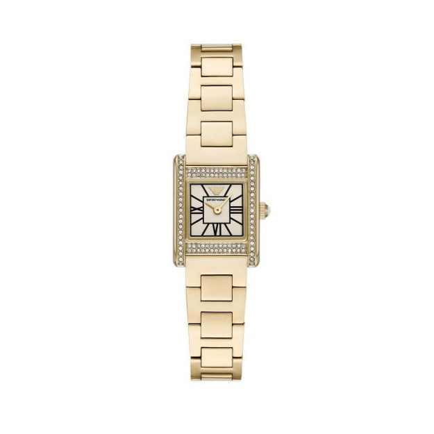 Emporio Armani Genni Crystals Gold Dial Gold Steel Strap Watch for Women - AR11663