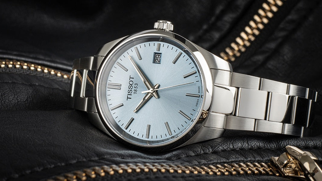 Tissot PR 100 Ice Blue Dial Silver Steel Strap Watch for Women - T150.210.11.351.00