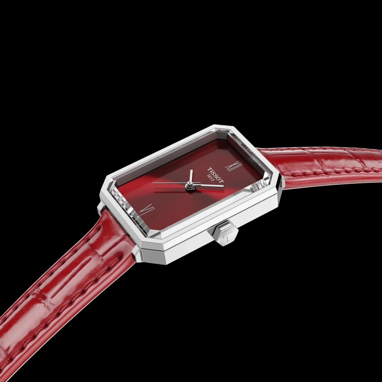 Tissot SRV Red Dial Red Leather Strap Watch for Women - T160.110.16.423.00