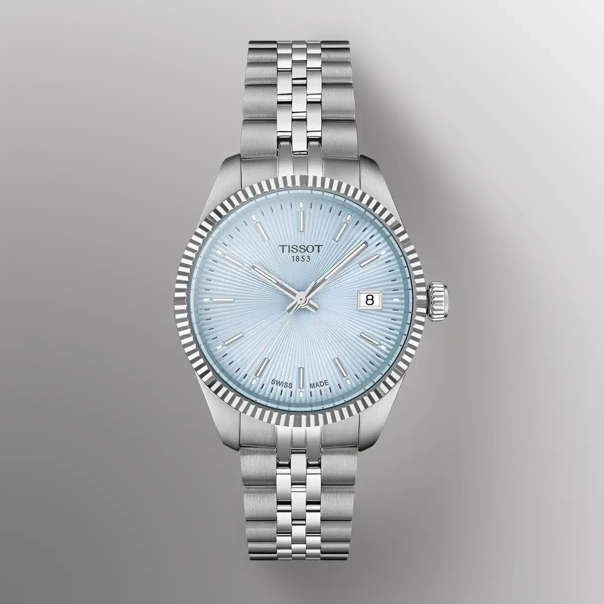 Tissot Ballade Quartz Blue Dial Silver Steel Strap Watch for Women - T156.210.11.351.00