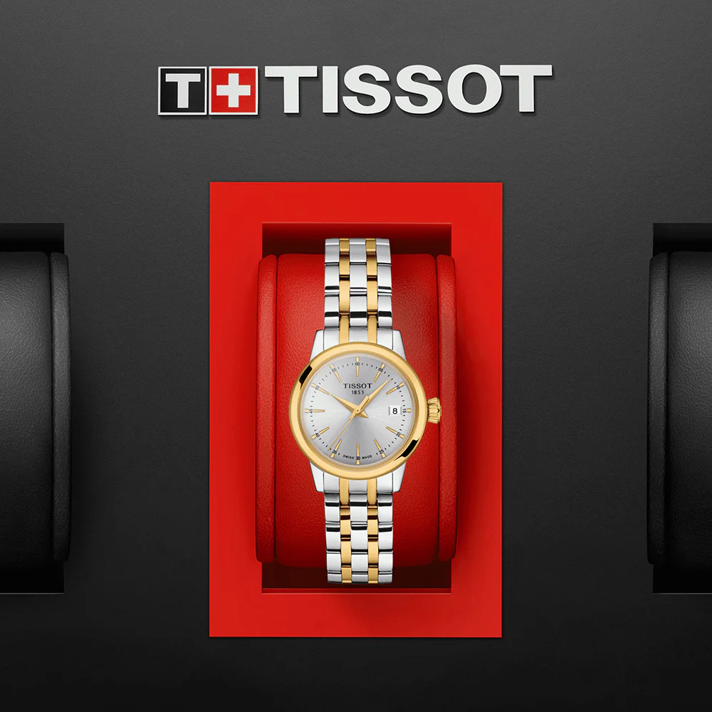Tissot T Classic Dream Lady Silver Dial Two Tone Steel Strap Watch for Women - T129.210.22.031.00