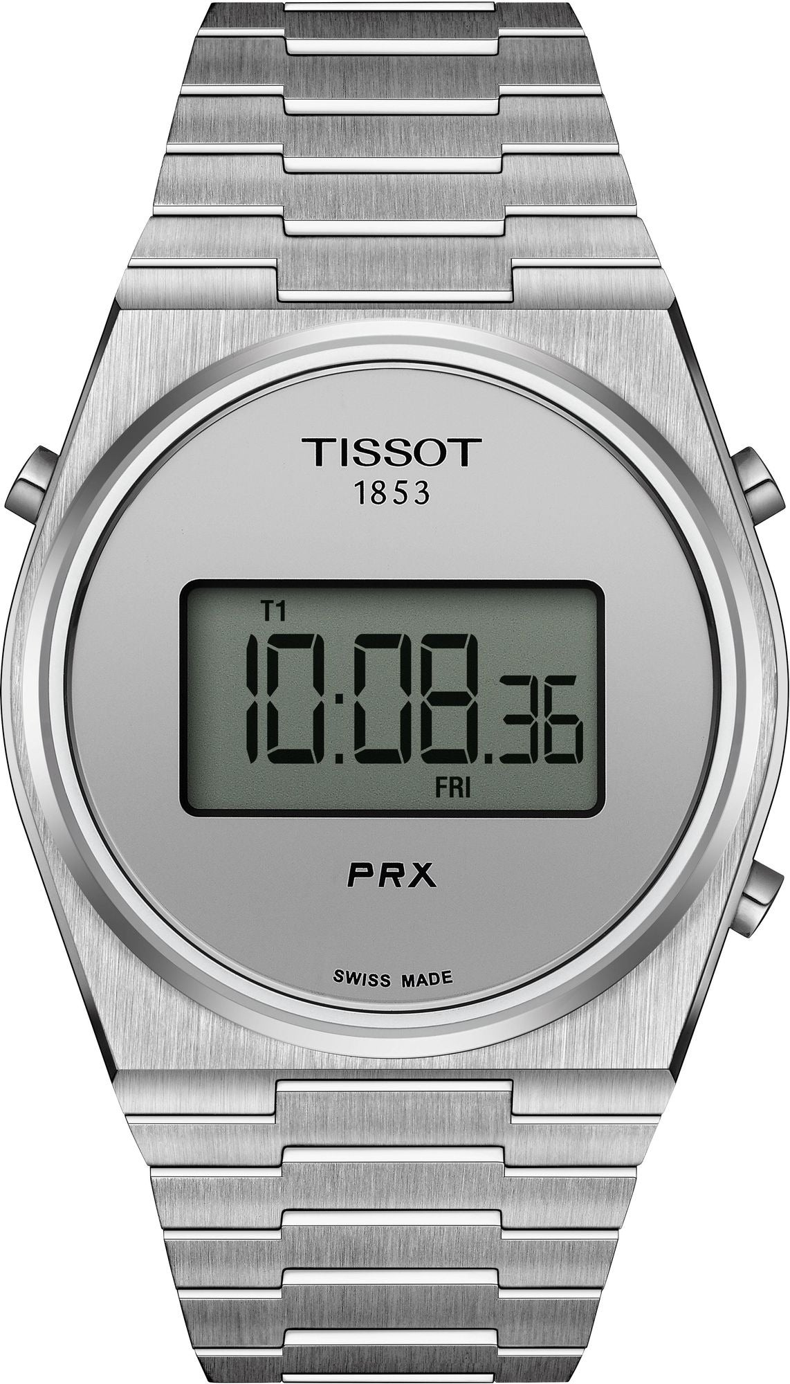Tissot Digital Quartz Silver Dial Silver Steel Strap Watch for Men - T137.463.11.030.00
