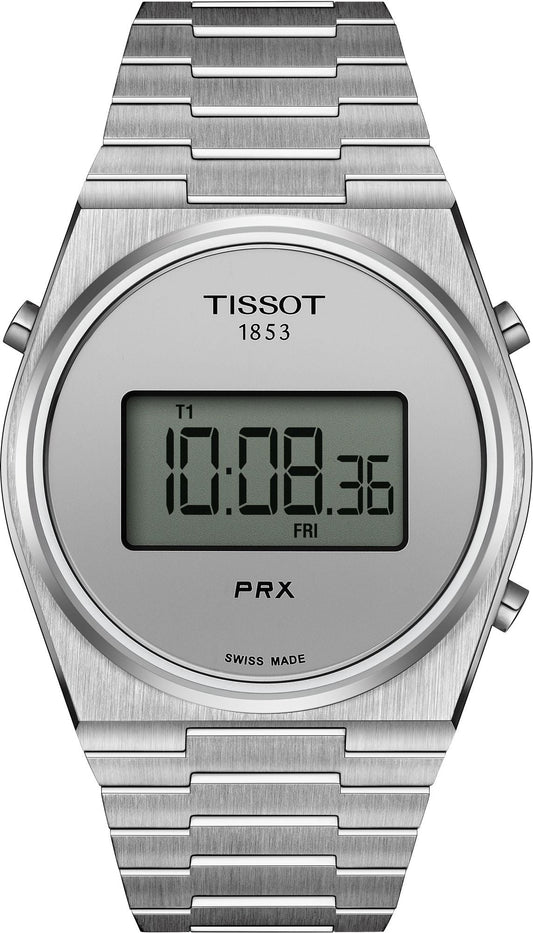 Tissot Digital Quartz Silver Dial Silver Steel Strap Watch for Men - T137.463.11.030.00