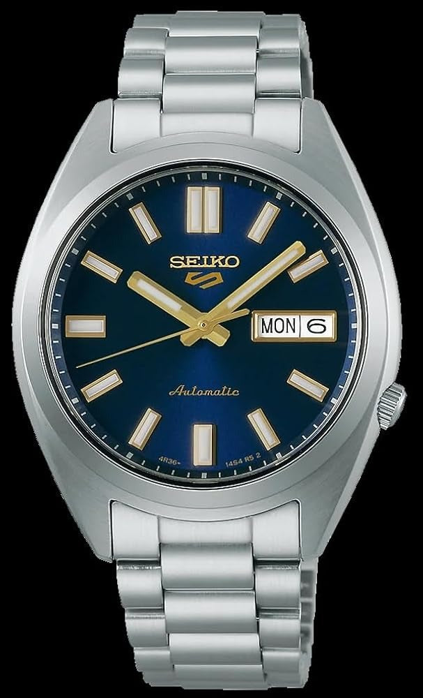 Seiko 5 Sports Automatic Blue Dial Silver Steel Strap Watch for Men - SRPL55K1