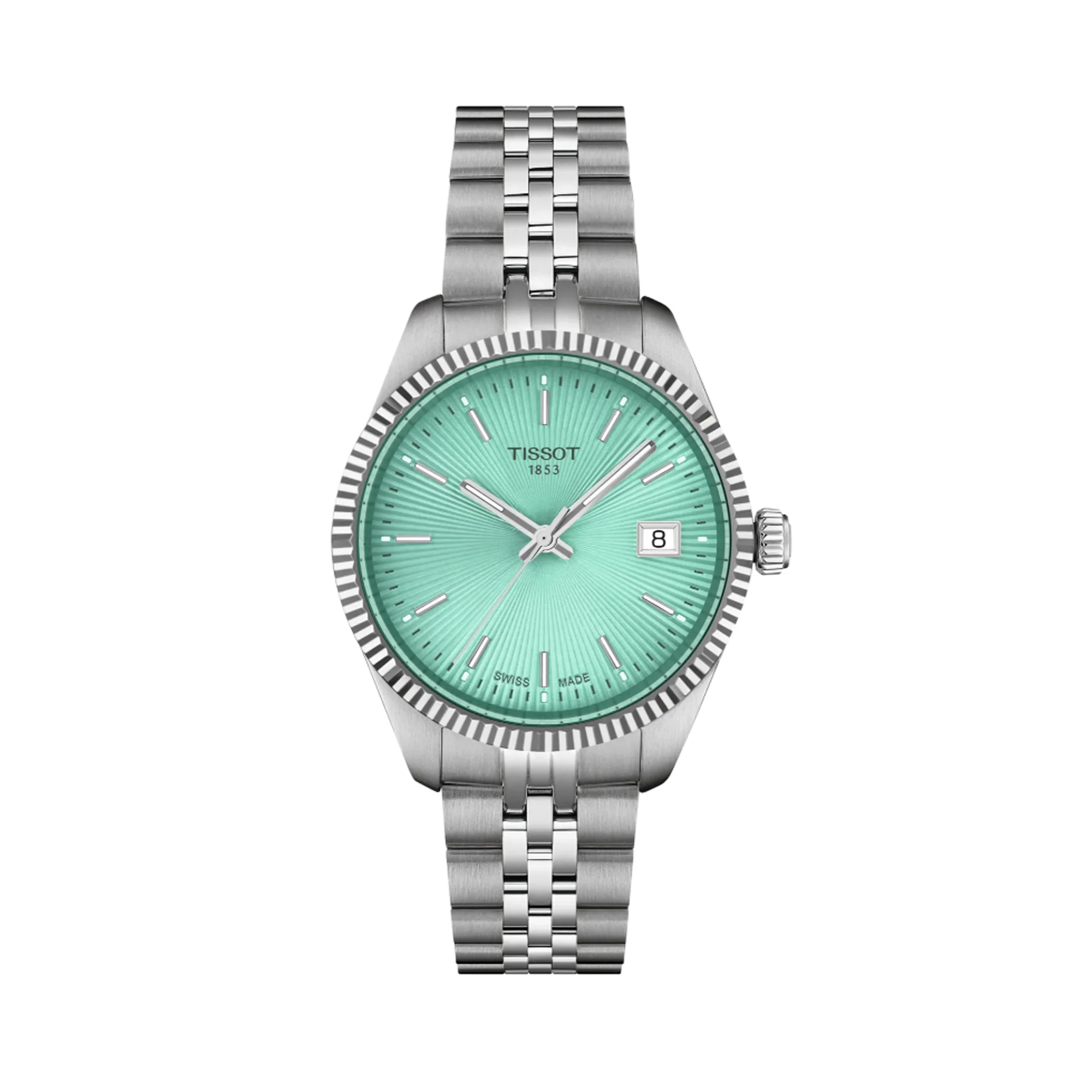 Tissot Ballade Quartz Green Dial Silver Steel Strap Watch for Women - T156.210.11.091.00
