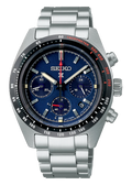 Seiko Prospex Speedtimer Solar Chronograph Blue Dial Silver Steel Strap Watch for Men - SSC815