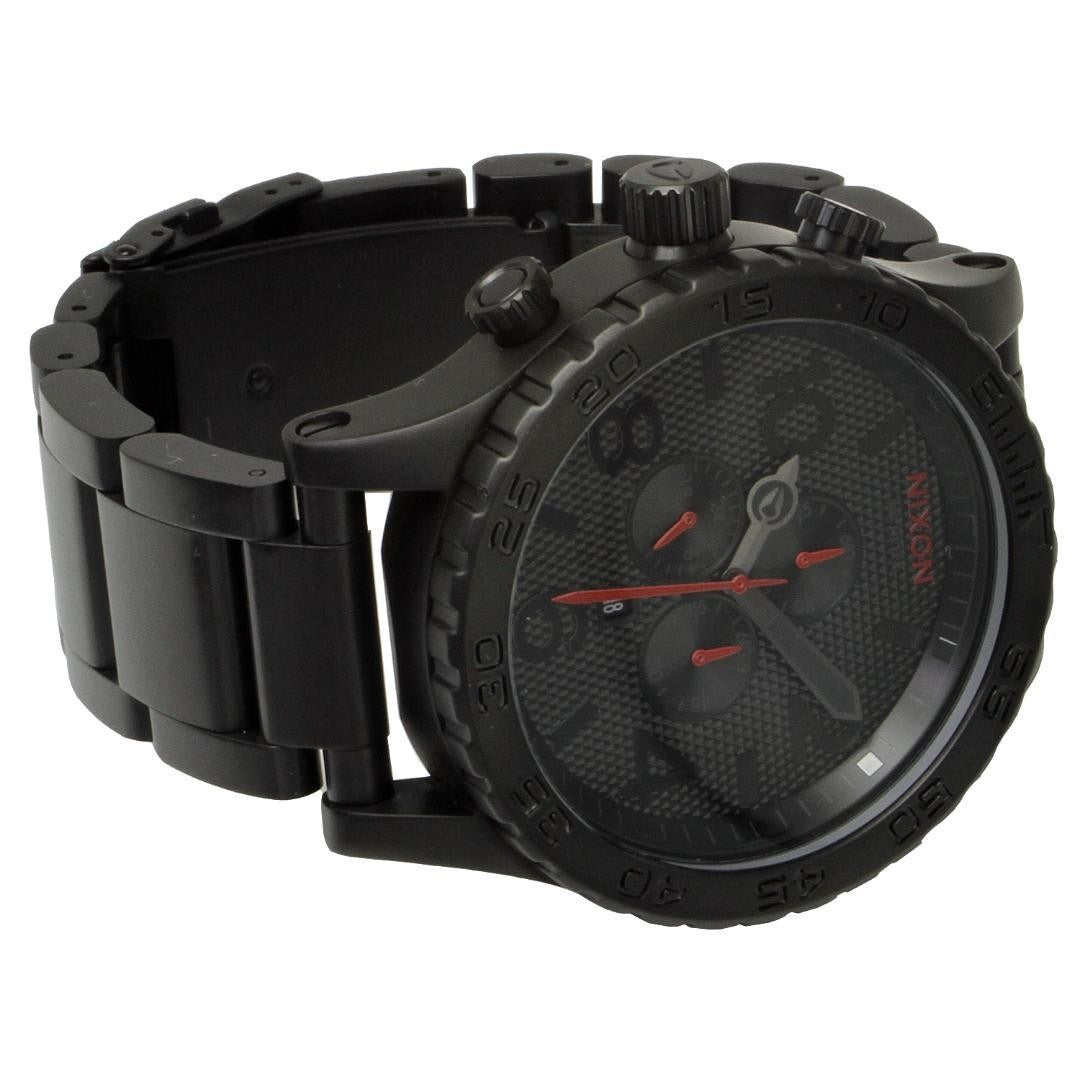 Nixon 51-30 Chronograph Black Dial Black Steel Strap Watch for Men - A083-2298