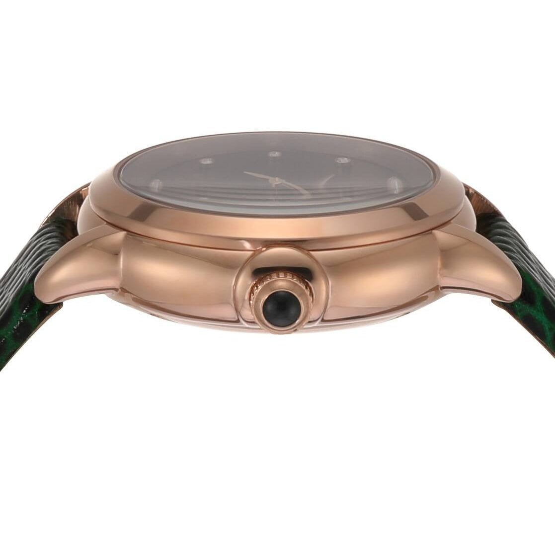 Emporio Armani Mia Meccanico Mother of Pearl Dial Green Leather Strap Watch for Women - AR60073