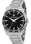 Maserati Velocità Date Black Dial Silver Steel Strap Watch for Men - R8853152002