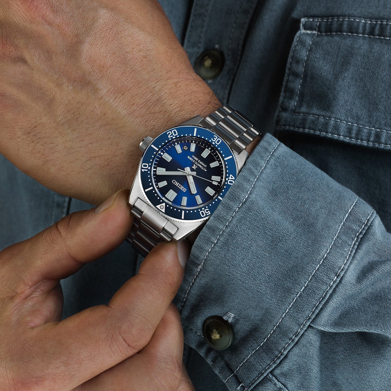 Seiko Prospex 1965 Heritage Diver’s Automatic Blue Dial Silver Steel Strap Watch for Men - SPB451J1