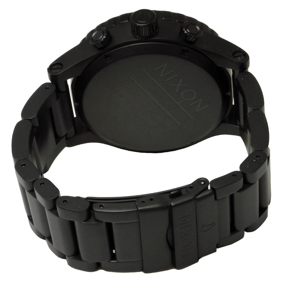 Nixon 51-30 Chronograph Black Dial Black Steel Strap Watch for Men - A083-2298
