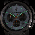 Maserati Successo Chronograph Ice Blue Dial Silver Steel Strap Watch for Men - R8873621044