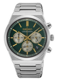Seiko Sport Conceptual Chronograph Green Dial Silver Steel Strap Watch for Men - SSB461P1
