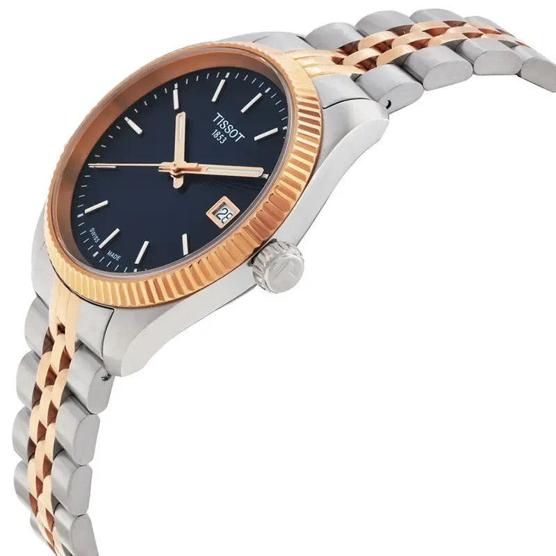 Tissot Ballade Quartz Blue Dial Two Tone Steel Strap Watch for Women - T156.210.22.041.00