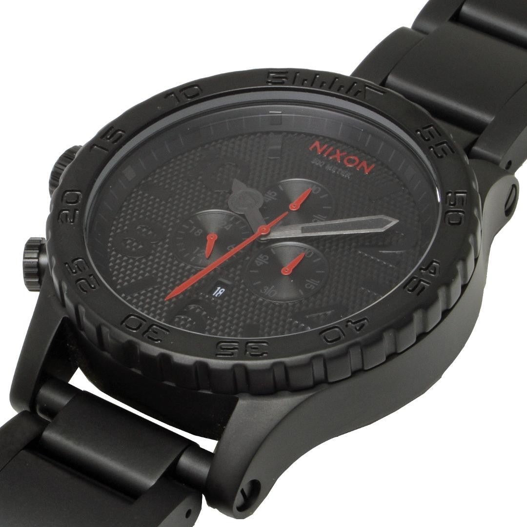 Nixon 51-30 Chronograph Black Dial Black Steel Strap Watch for Men - A083-2298