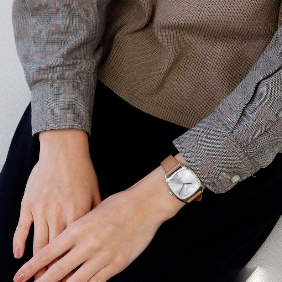 Tissot Stylist Quartz Silver Dial Brown Leather Strap Watch for Women - T159.909.16.031.00