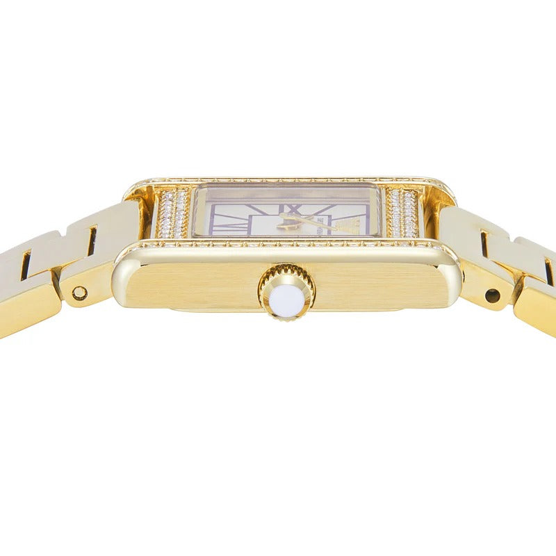 Emporio Armani Genni Crystals Gold Dial Gold Steel Strap Watch for Women - AR11663