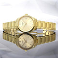 Tissot PR 100 Gold Dial Gold Steel Strap Watch for Women - T150.210.33.021.00