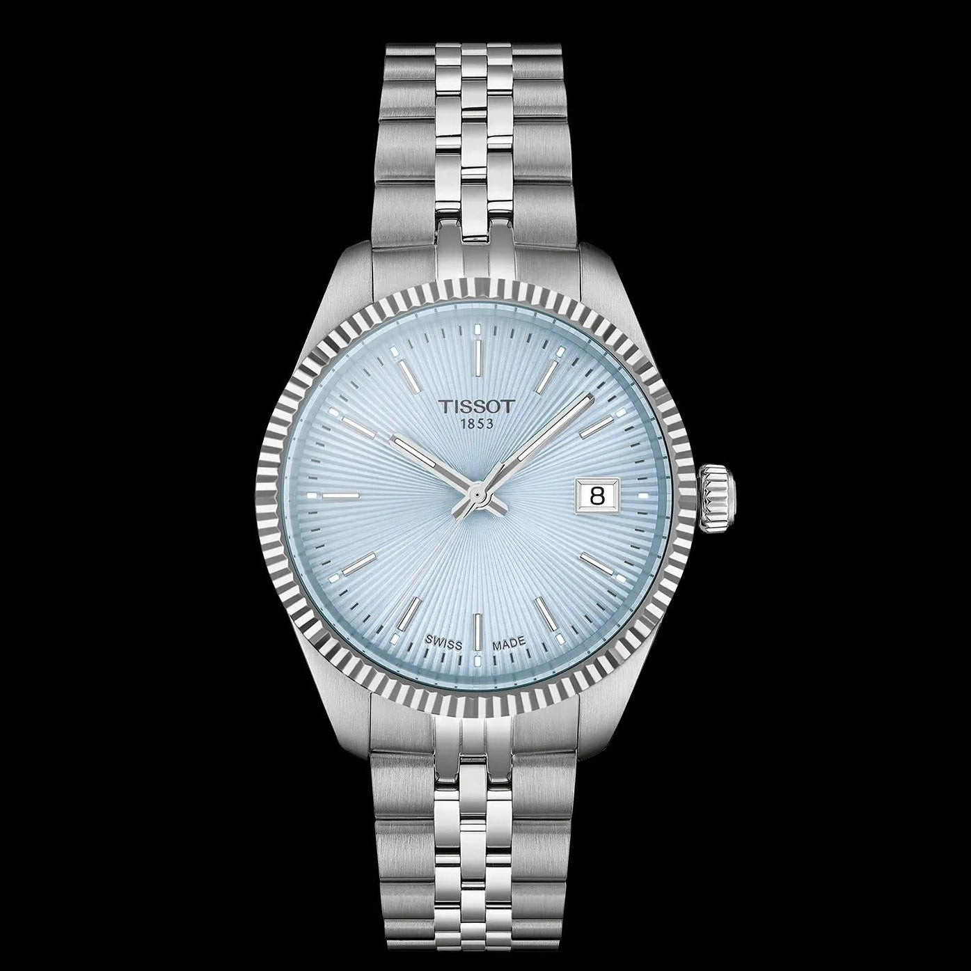 Tissot Ballade Quartz Blue Dial Silver Steel Strap Watch for Women - T156.210.11.351.00