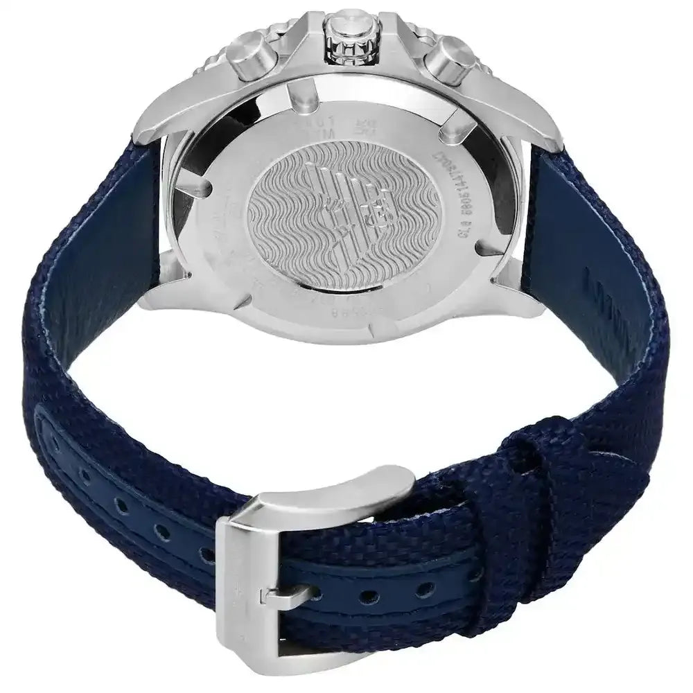Emporio Armani World Explorer Chronograph Blue Dial Blue Nylon Strap Watch for Men - AR11588