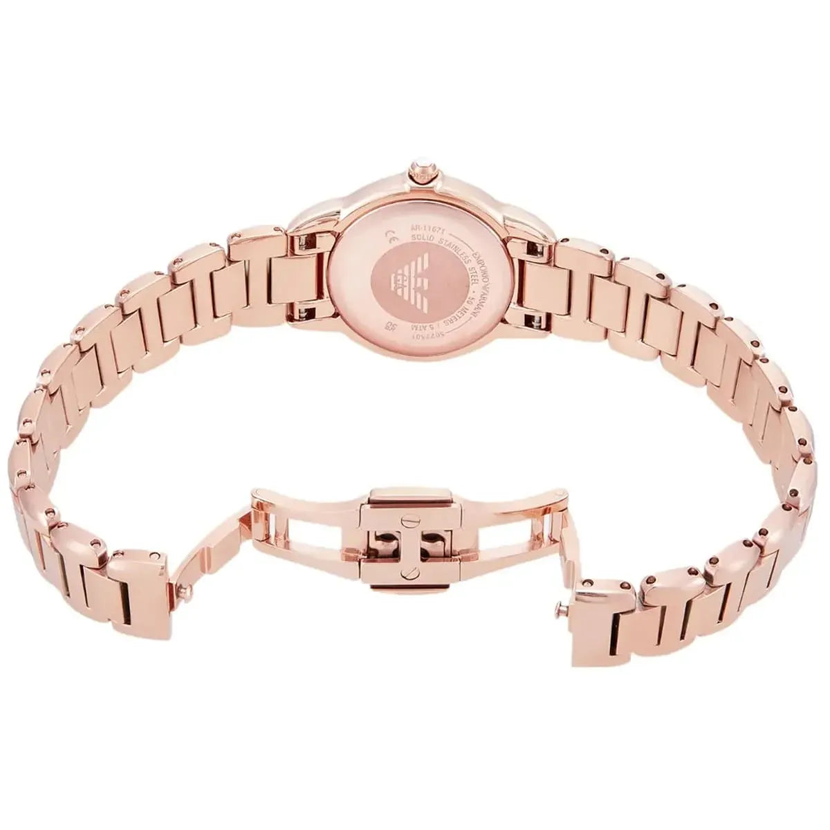 Emporio Armani Mia Mother of Pearl Dial Rose Gold Steel Strap Watch for Women - AR11671