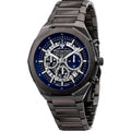 Maserati Stile Skeleton Chronograph Blue Dial Grey Steel Strap Watch for Men - R8873642012