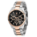 Maserati Attrazione Chronograph Black Dial Two Tone Steel Strap Watch for Men - R8853151002