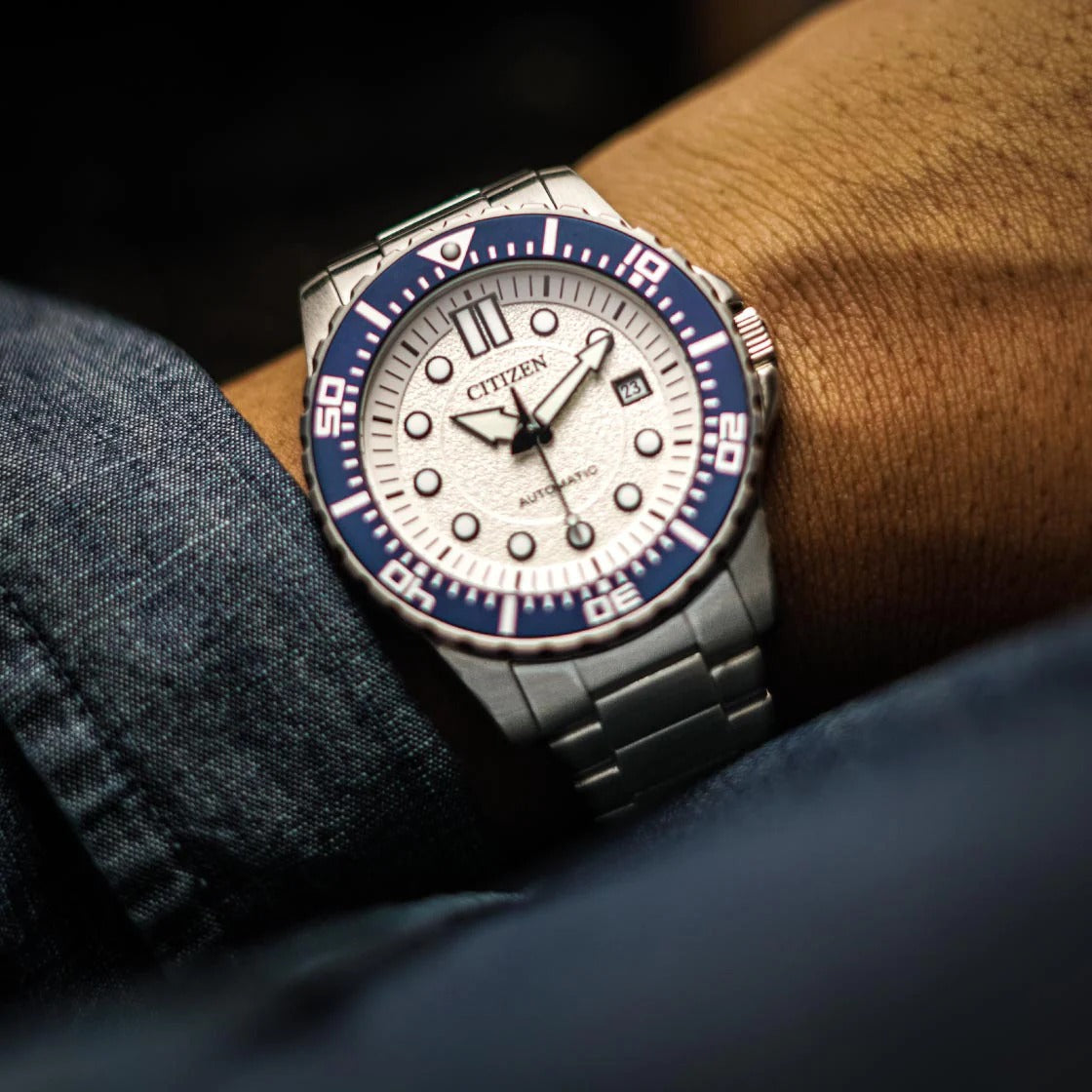 Citizen Mechanical Automatic White Dial Silver Steel Strap Watch for Men - NJ0171-81A