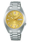 Seiko 5 Sports Automatic Gold Dial Silver Steel Strap Watch for Men - SRPL59K1