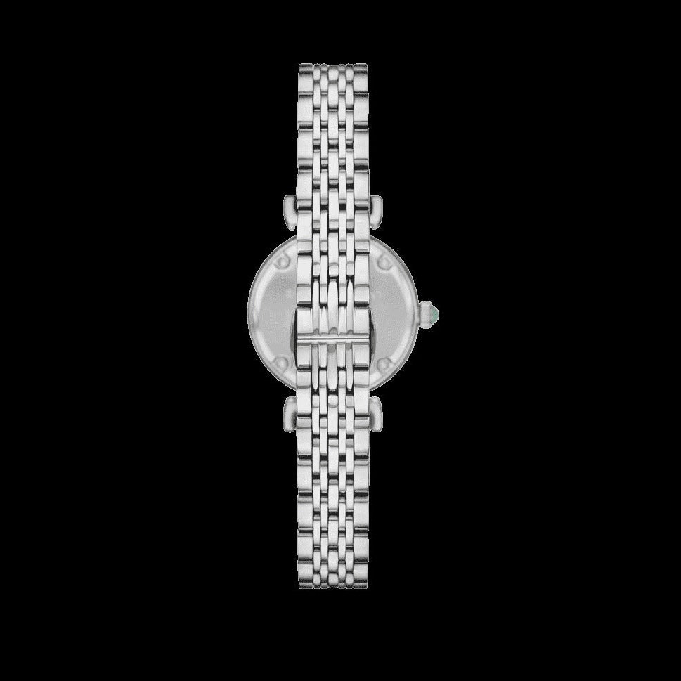 Emporio Armani Gianni T Bar Green Dial Silver Steel Strap Watch for Women - AR11667