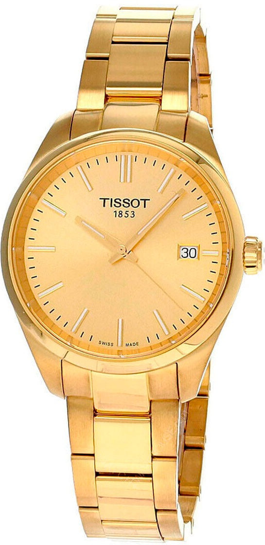 Tissot PR 100 Gold Dial Gold Steel Strap Watch for Women - T150.210.33.021.00