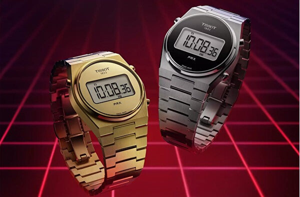 Tissot PRX Digital Quartz Gold Dial Gold Steel Strap Watch for Men - T137.463.33.020.00