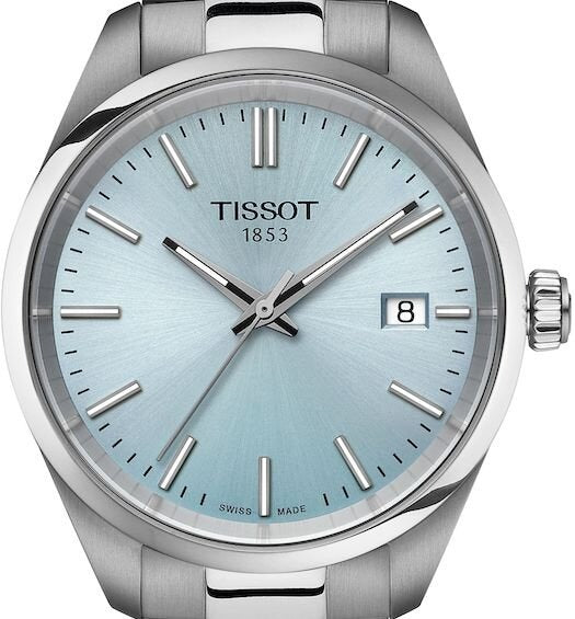 Tissot PR 100 Ice Blue Dial Silver Steel Strap Watch for Women - T150.210.11.351.00