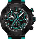 Tissot T Race Chronograph Black Dial Green Rubber Strap Watch for Men - T141.417.37.051.01