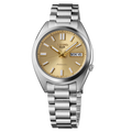 Seiko 5 Sports Automatic Gold Dial Silver Steel Strap Watch for Men - SRPL59K1