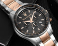 Maserati SFIDA Chronograph Grey Dial Two Tone Steel Strap Watch for Men - R8873640021