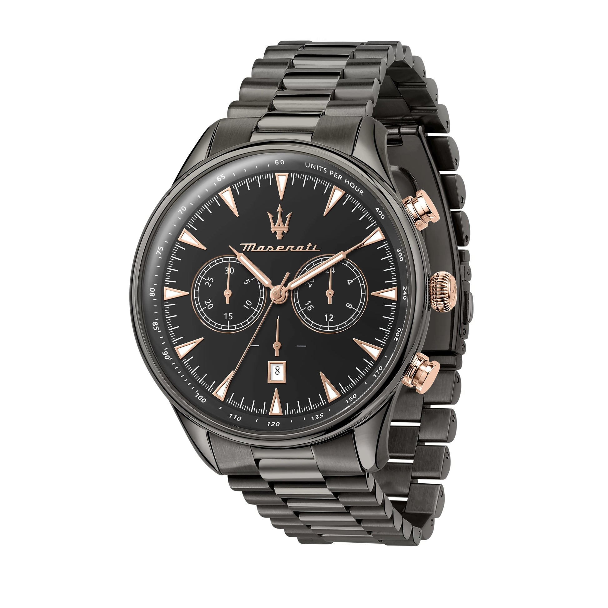 Maserati Tradizione Chronograph Black Dial Black Steel Strap Watch for Men - R8873646001