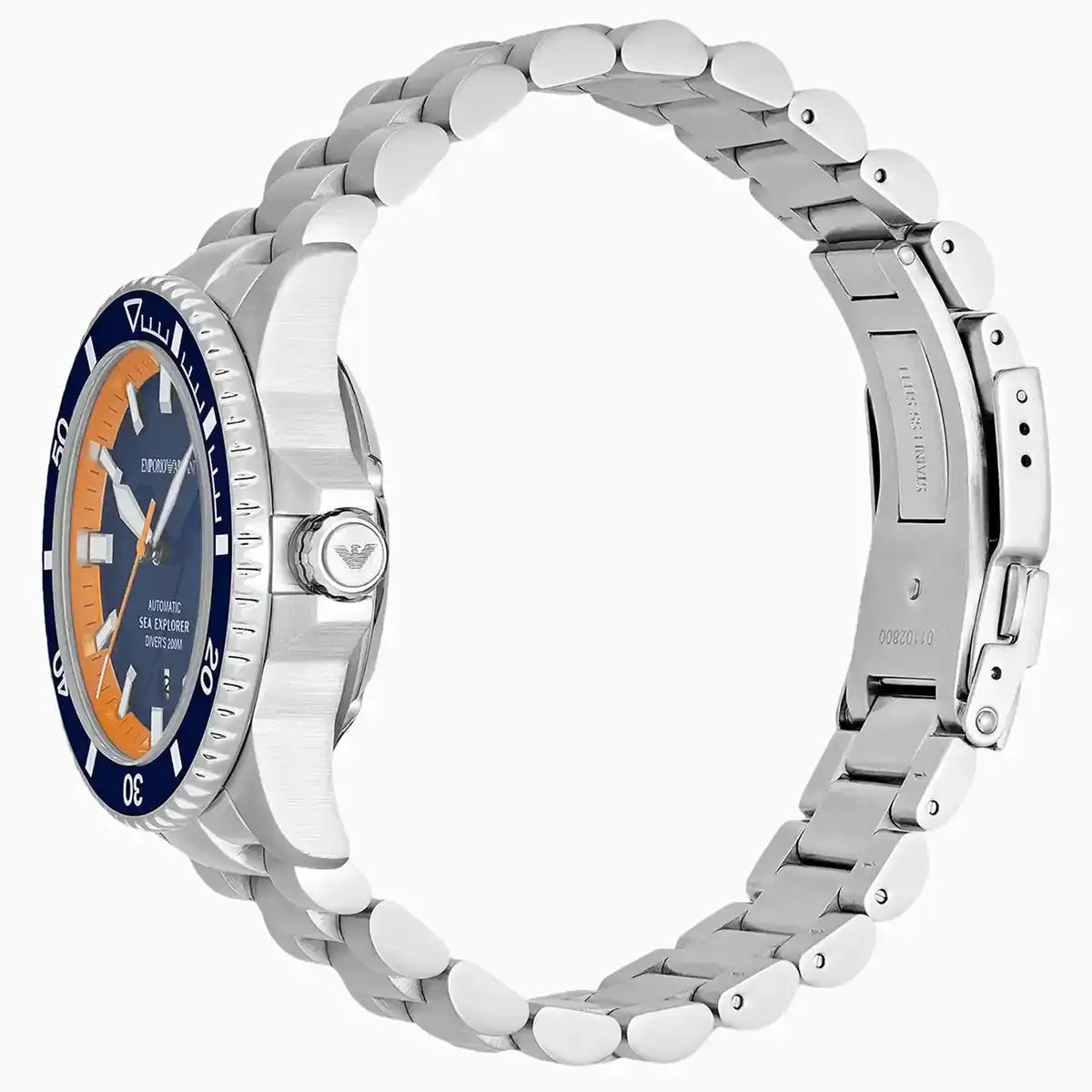 Emporio Armani Sea Explorer Blue Dial Silver Steel Strap Watch for Men - AR60090