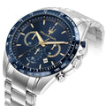Maserati Traguardo Limited Edition Chronograph Blue Dial Silver Steel Strap Watch for Men - R8873612052