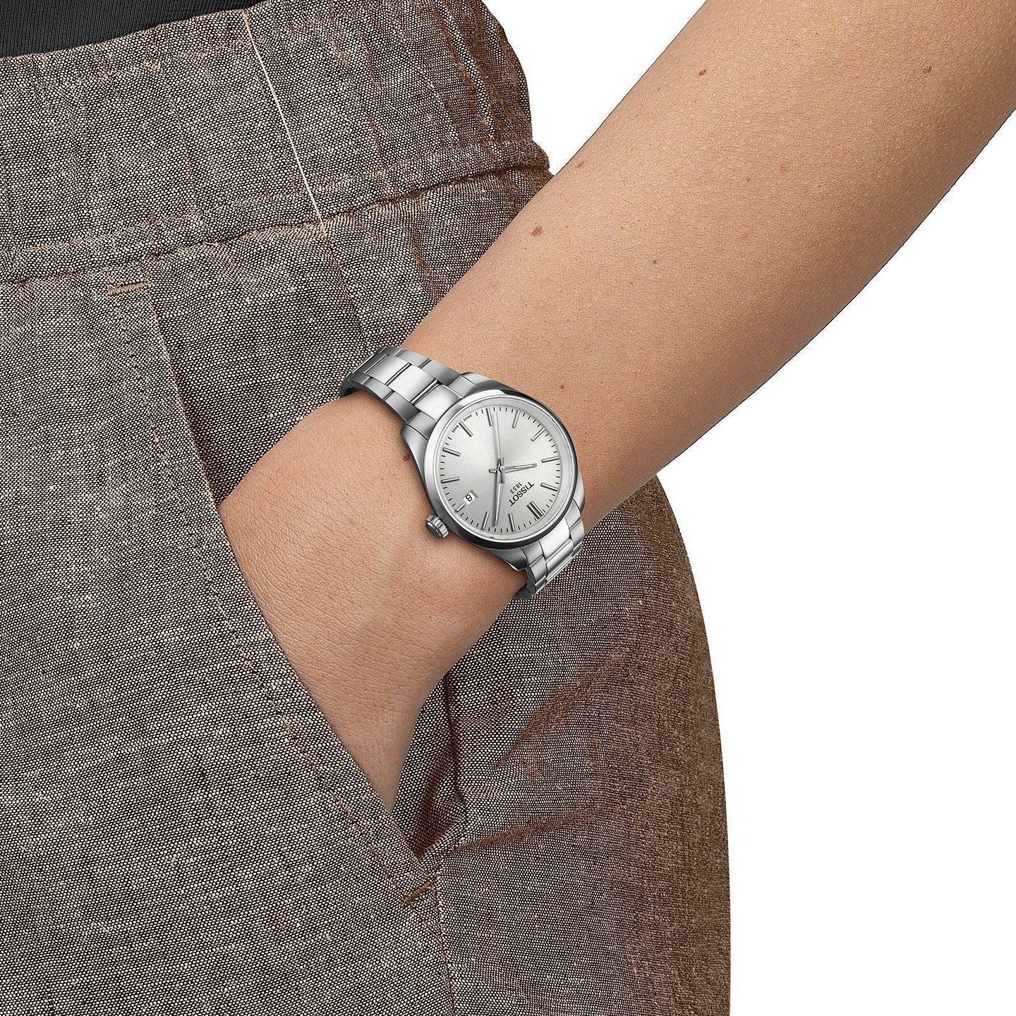 Tissot PR 100 Quartz Silver Dial Silver Steel Strap Watch for Women - T150.210.11.031.00