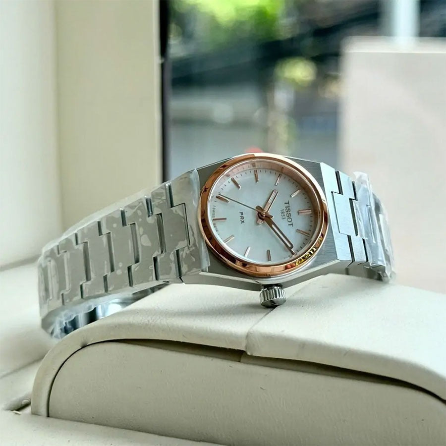 Tissot PRX Mother of Pearl Dial Silver Steel Strap Watch for Women - T137.010.21.111.00