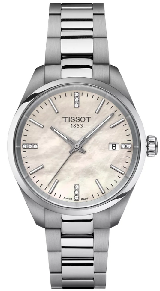 Tissot PR 100 Diamonds Mother of Pearl Dial Silver Steel Strap Watch for Women - T150.210.11.116.00