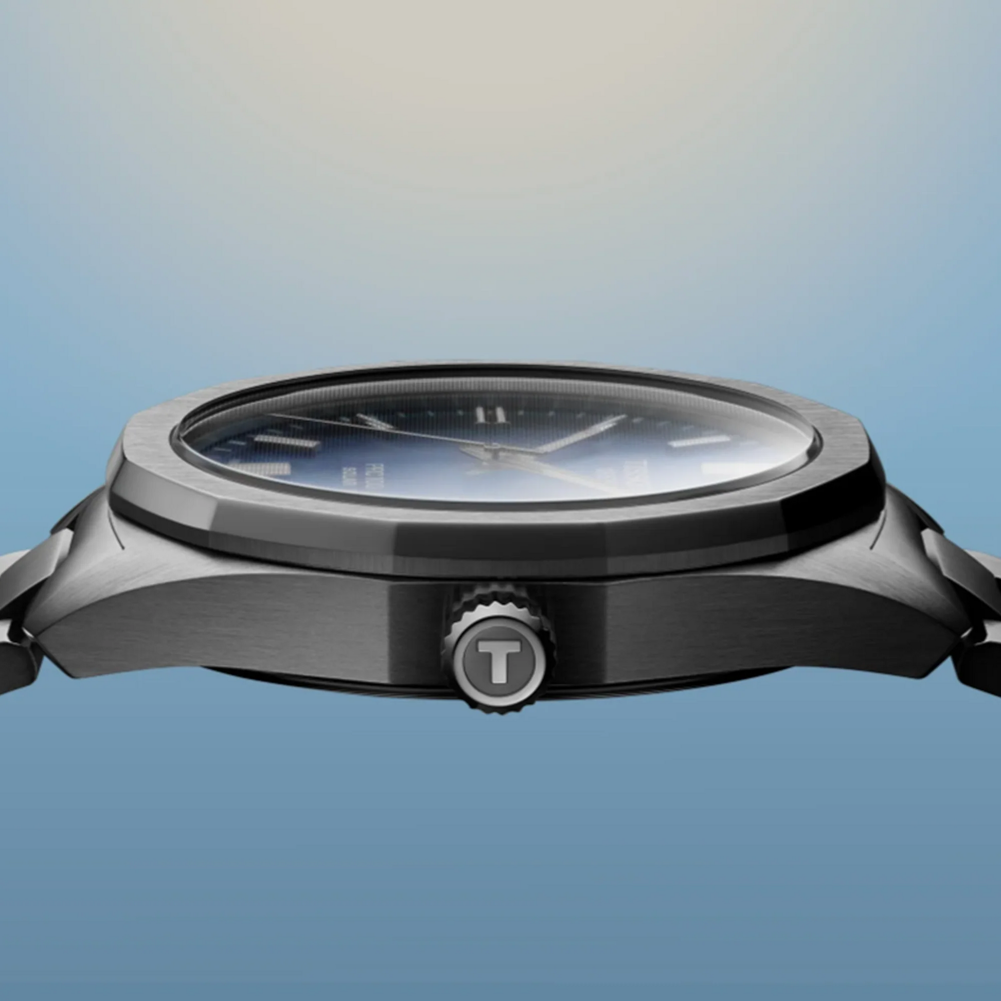 Tissot PRC 100 Solar Quartz Blue Dial Silver Steel Strap Watch for Men - T151.422.11.041.00