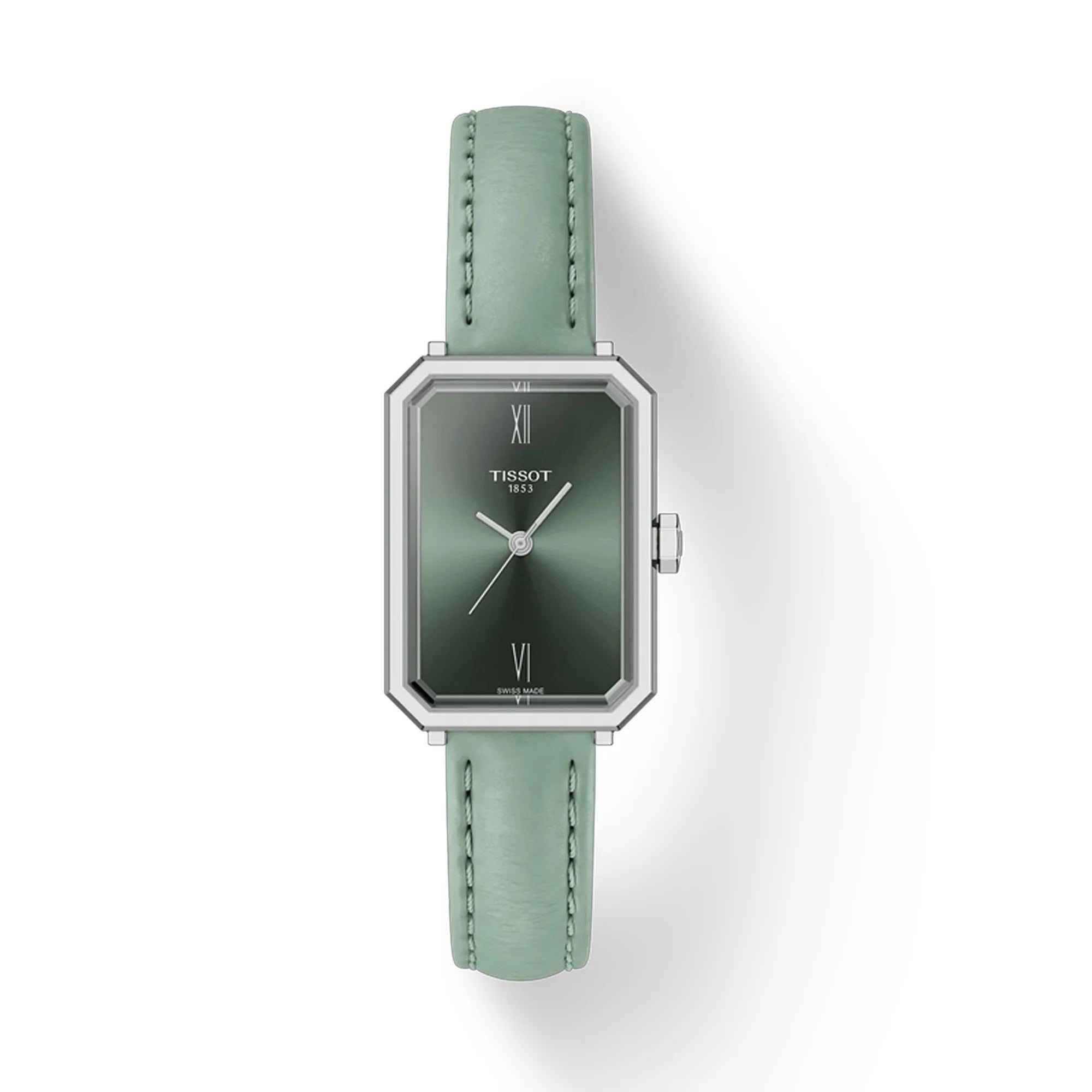Tissot SRV Green Dial Green Leather Strap Watch for Women - T160.110.16.093.00