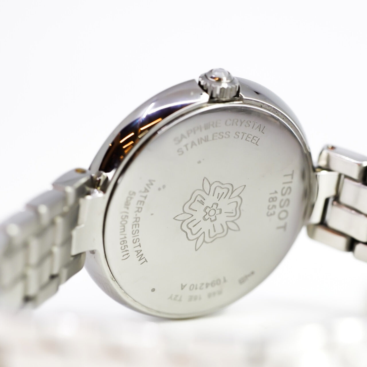 Tissot T-Lady Flamingo Diamonds Mother of Pearl Dial SIlver Steel Strap Watch for Women - T094.210.11.116.02