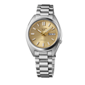 Seiko 5 Sports SNXS Automatic Gold Dial Silver Steel Strap Watch for Men - SRPL59K1