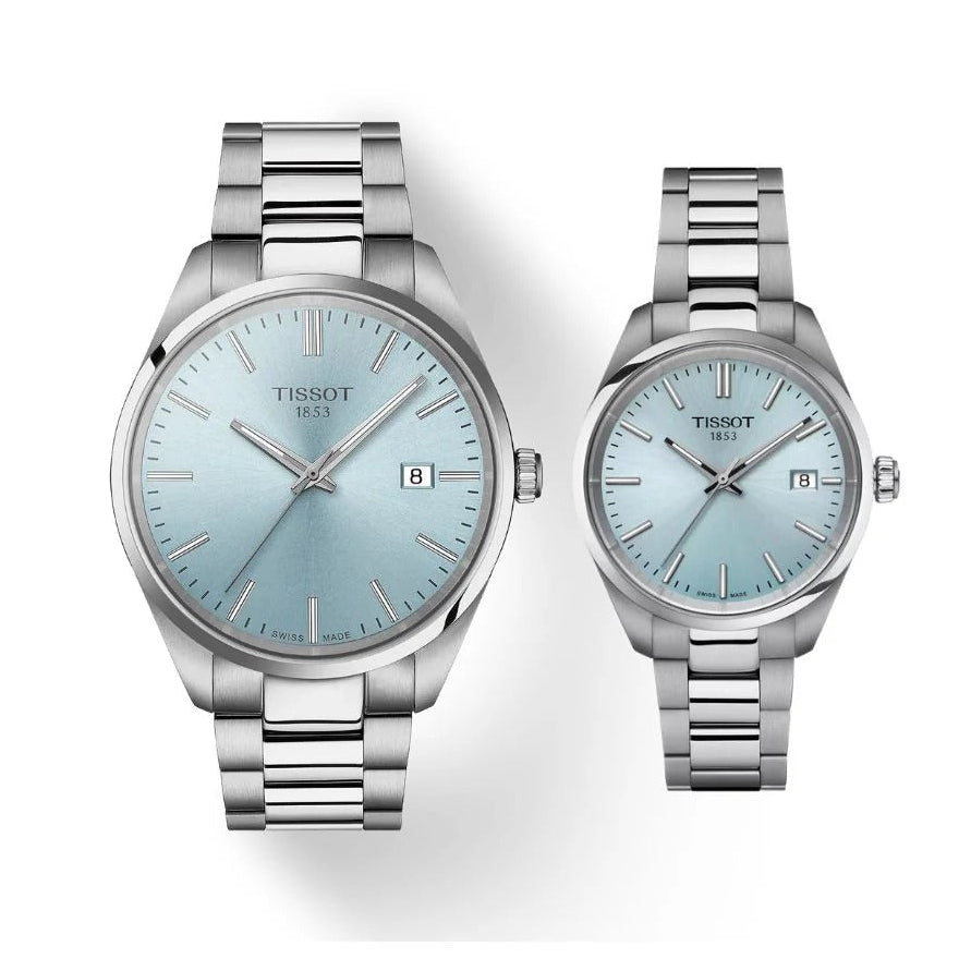 Tissot PR 100 Ice Blue Dial Silver Steel Strap Watch for Women - T150.210.11.351.00