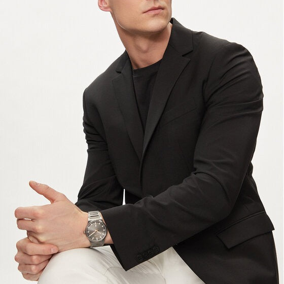 Hugo Boss Candor Grey Dial Grey Steel Strap Watch for Men - 1514078