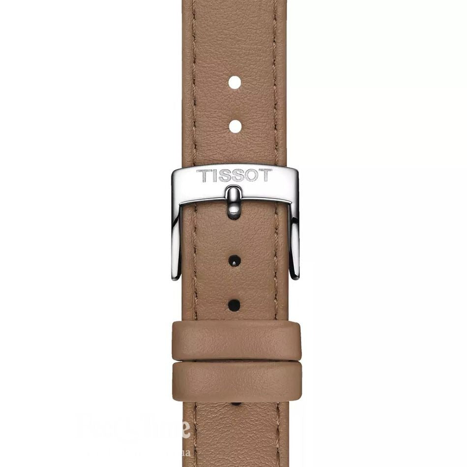 Tissot Stylist Quartz Silver Dial Brown Leather Strap Watch for Women - T159.909.16.031.00