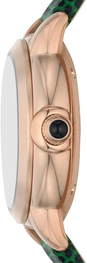 Emporio Armani Mia Meccanico Mother of Pearl Dial Green Leather Strap Watch for Women - AR60073